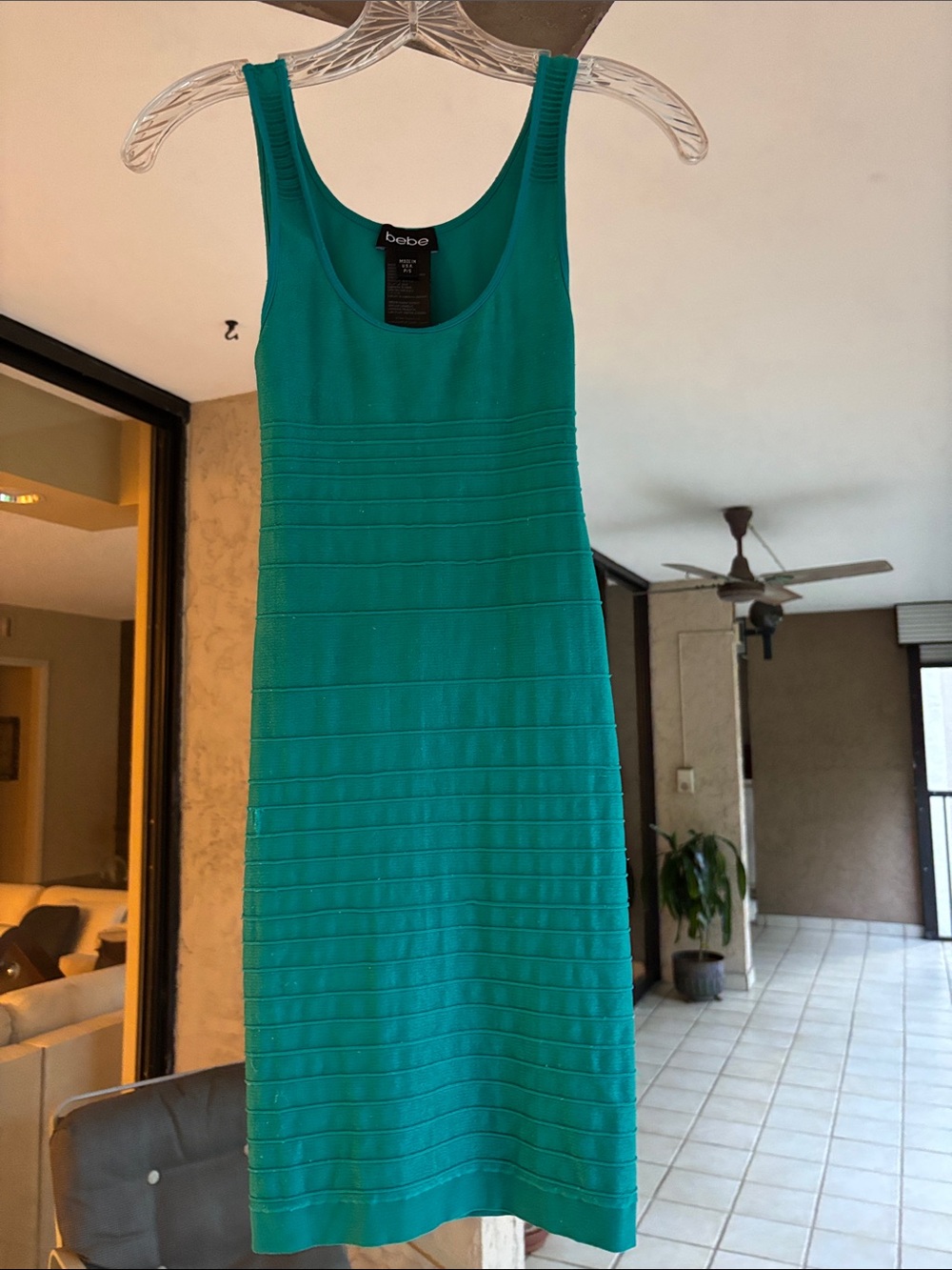 bebe Ribbed Bodycon Dress
